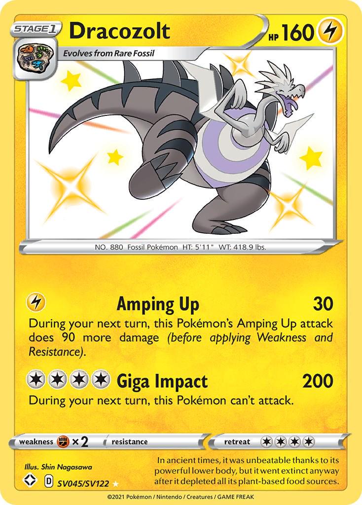 Shining Fates Dracozolt Pokémon card